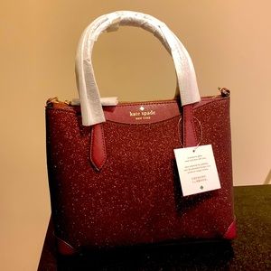 NWT Kate Spade Deep Nova Glitter Satchel